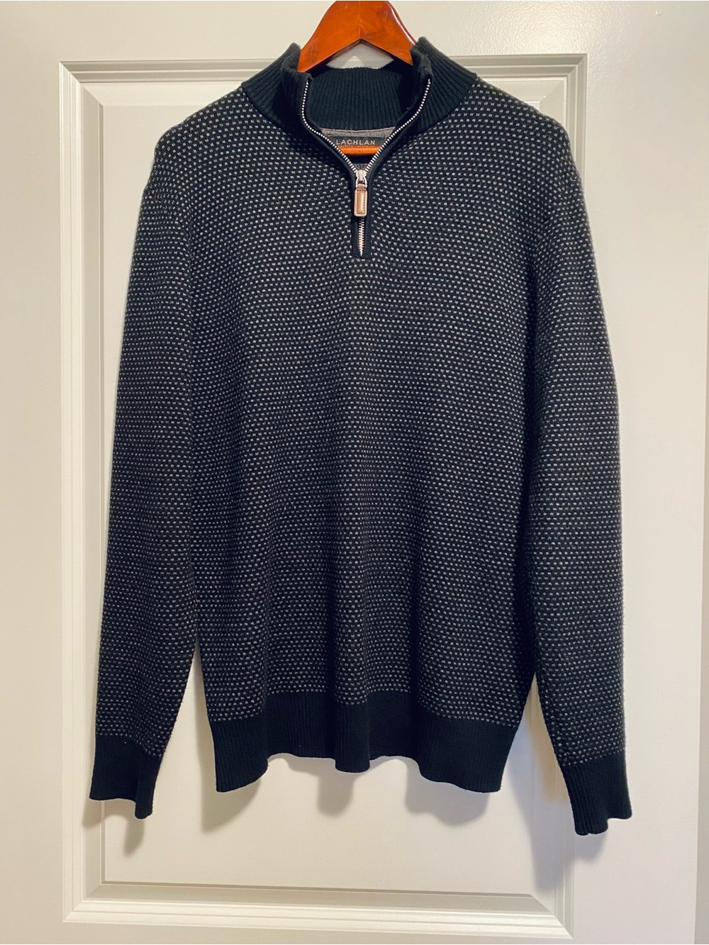 Half-Zip Knit Sweater - Black Heather